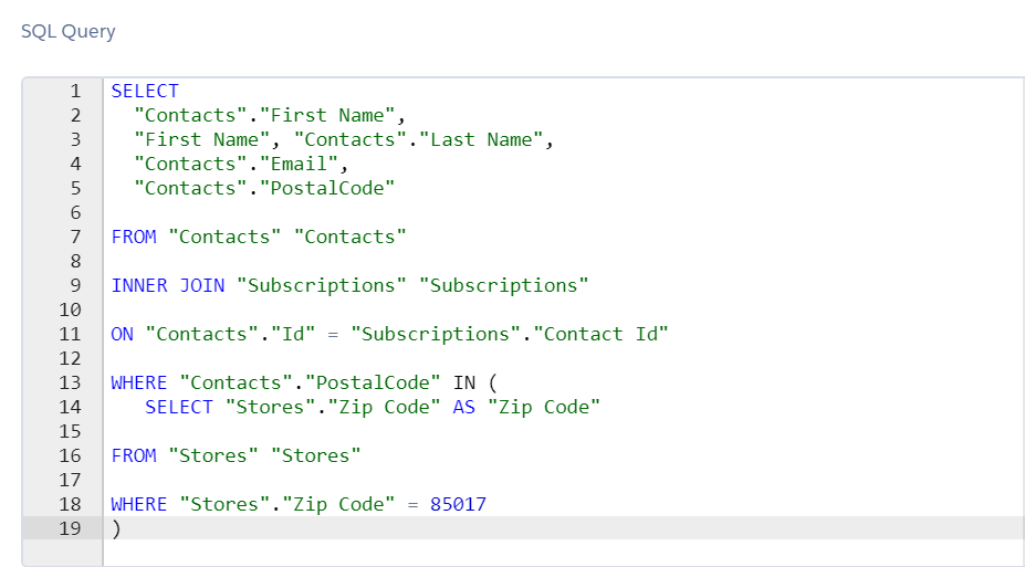 SQL Query, Salesforce Marketing Cloud.